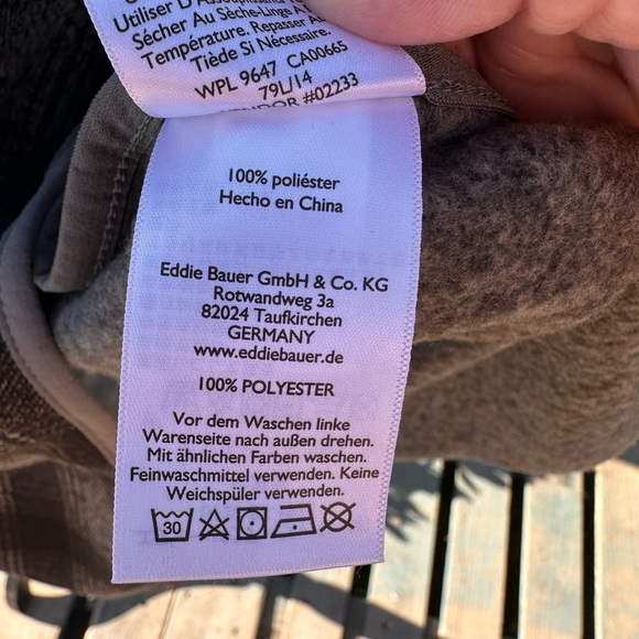 EDDIE BAUER WOMENS TUNIC KANGAROO POCKET PLAID BLACK AND GRAY NWOT - Picture 5 of 7